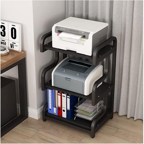 Printer Table Printer Stand with Storage 3 Tier Large Printer Table Free Standing Printer Shelf for Printers Fax Home Office Supplies Easy to use