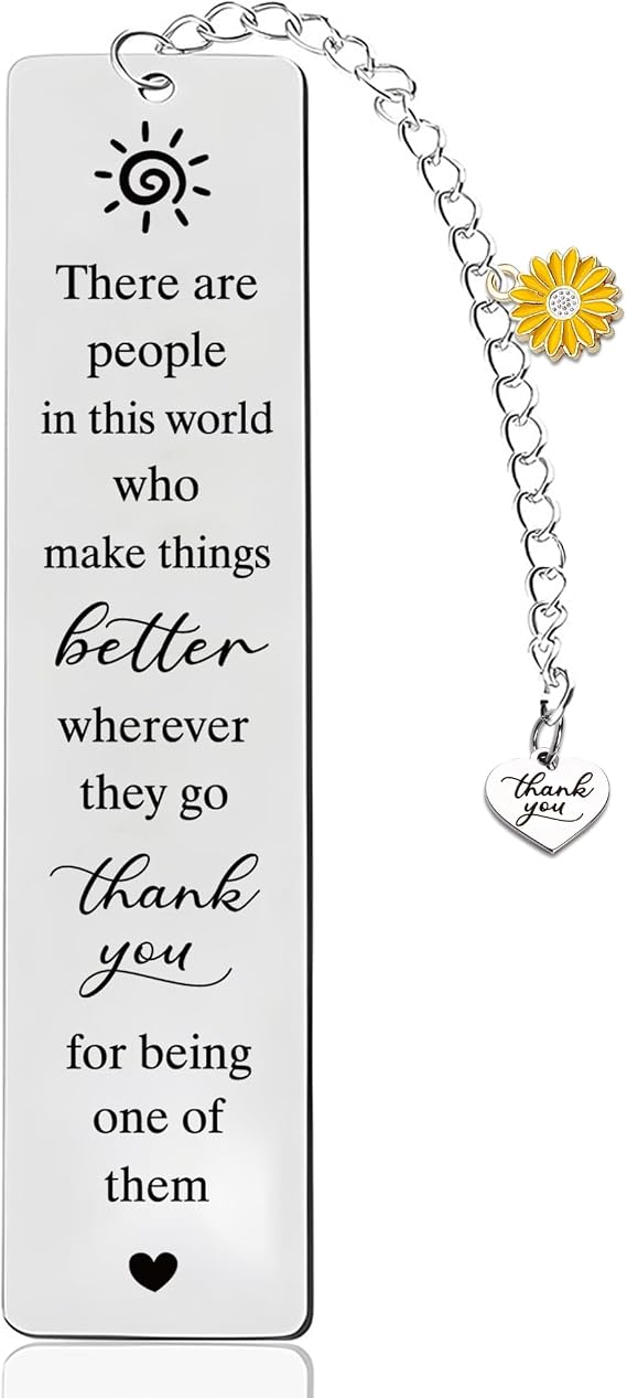 Thank You Bookmarks Gifts for Book Lovers, Metal Book Marks Engraved Thank You for Being One of Them, Appreciation Gift for Men Women Teacher Coworkers
