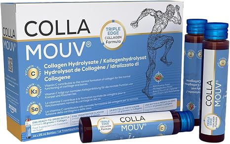 Natural Collagen Drinking Ampoules High Dose 10000 mg - Hydrolysed Collagen Drink Type 2 - Collagen Hydrolysate with Vitamin C & Rosehip to Support Joints & Mobility