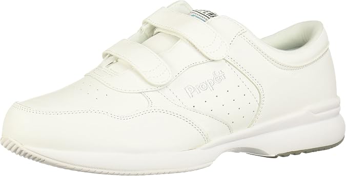 Propet Mens LifeWalker Strap Slip On Walking Walking Sneakers Shoes - Off White