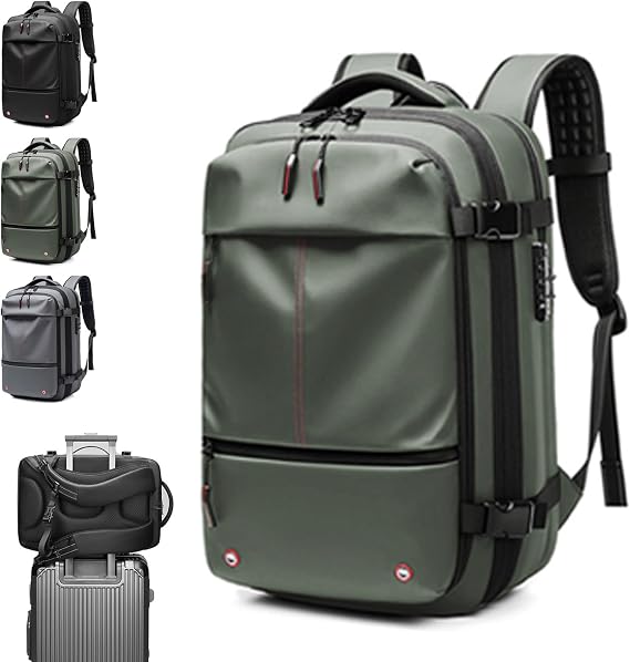 Vacpack Backpack, vacuum backpack, 60L Vacuum Compress Pack Expandable Backpack, Waterproof And Anti-Theft Travel(Green,Without vacuum pump)