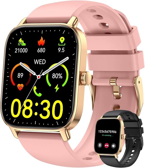 Smart Watch Women Smartwatch with Calls: Bluetooth Waterproof Smart Watch Men Sports Bracelet Activity Heart Rate Monitor Sleep Monitor Digital Fitness Tracker Pedometer for Android iOS