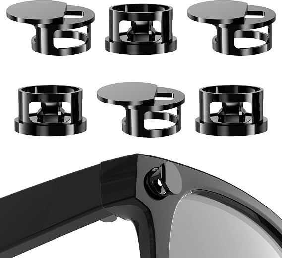 Adjustable LED Light Blocking Covers for RayBan Meta Wayfarer, Skyler, Oakley, Headliner Accessories, Plastic LED Cover for Meta Glasses, Easy Block Light When Recording, Workable at Day & Night 6Pack