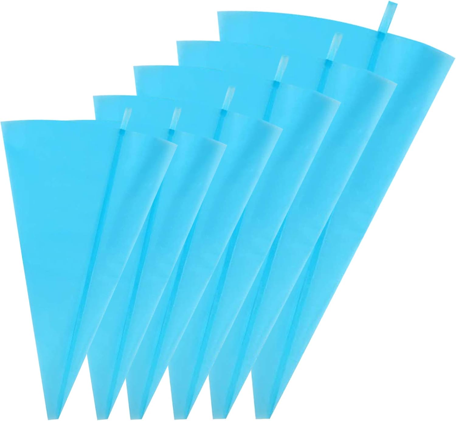 6Pcs Silicone Piping Bags Reusable Icing Piping Bags Cream Pastry Bag Cake Icing Bags DIY Icing Cream Bags for DIY Cake Decorating Tool Cookies Cupcakes Biscuits Dessert Sweets10",12",14",16",18"