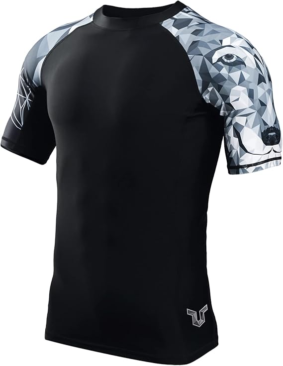 ADOREISM Men's Rash Guard Short Sleeve Quick-Dry UPF 50+ Sun Protection Compression Swim Shirts for Men