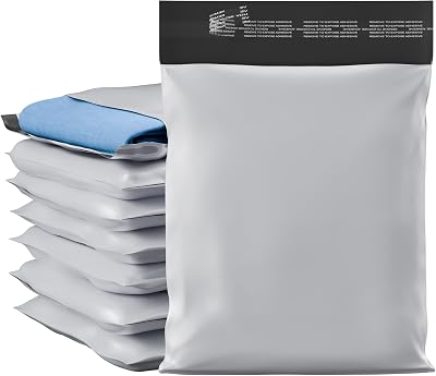 10 x 13 Large Poly Mailer Envelopes - 100 Count, Self Seal White Plastic Mailing Bags with Adhesive Strip, 2.5 Mil Thick, Waterprrof & TearPuncture Proof Unpadded Shipping Mailers - GPI