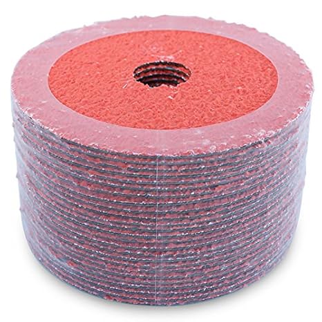 BHA Ceramic Resin Fiber Grinding and Sanding Discs, 5 x 78, 24 Grit - 25 Pack