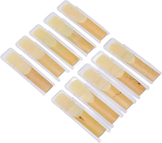 10PCS Tenor Saxophone B Flat, Saxophone Reeds Set, Uncut Reeds for Play and Clear Sound, Material, Individually Packaged for,