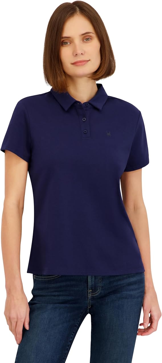 Spyder Women's Weekender Plated Short Sleeve Jersey Polo Top