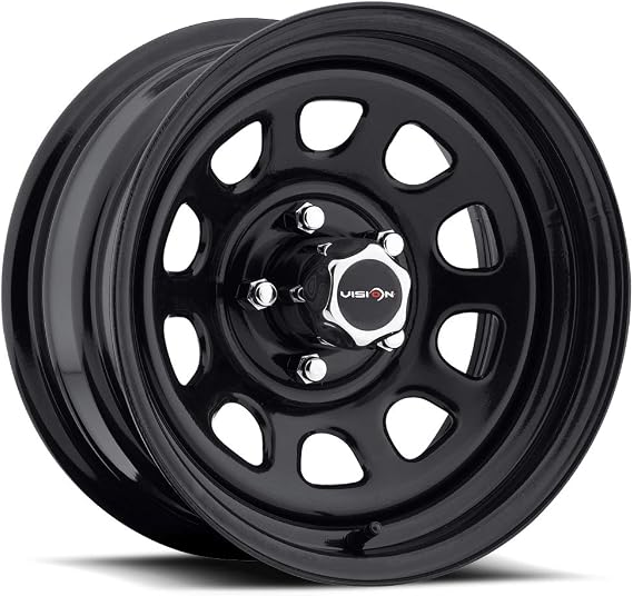 Vision 84 Dwindow ustom Wheel - Gloss Black 16" x 7", 0 Offset, 5x127 Bolt Pattern, 83mm Hub