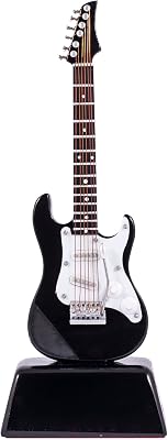 Broadway Gift Gibson Black Electric Guitar Music Instrument Miniature Replica on Stand,Multicolor - Size 6 in.