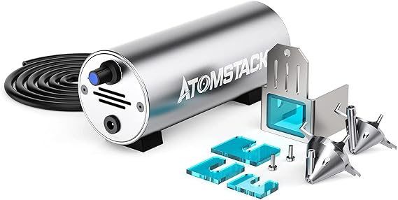 Air Assist Accessories for Laser Engraving Machines, Air Assist Pump, High Air Flow 10-30L/min, Adjustable to Remove Smoke and Dust, Compatible with ATOMSTACK/NEJE/XTOOL/ORTUR/SCULPFUN Laser Engraving