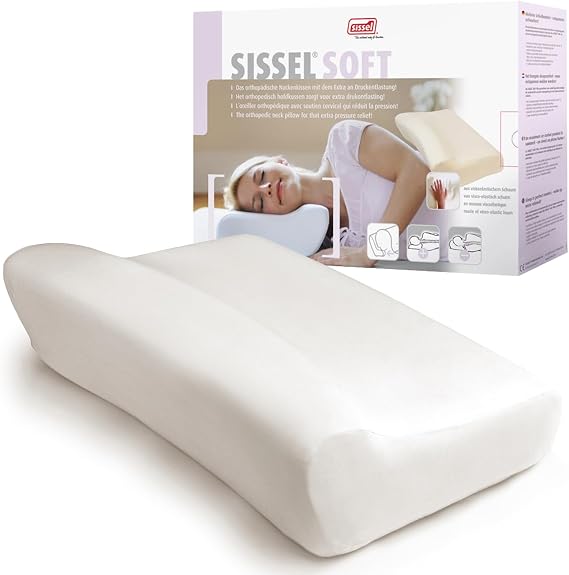 SISSEL Soft M Neck Pillow | Viscoelastic Special Foam | Ergonomic Spine Support | Washable Velour Cover | Relaxation for Neck and Cervical Muscles | | 18.5 x 13 x 4.3 inches