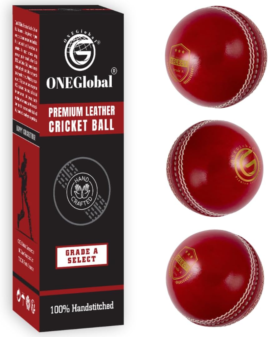 Select Leather Cricket Ball | 100% Handcrafted, 4-Piece Construction | Ideal for T20, Net Practice, Training etc. | Available in Seniors 5.5oz and Juniors 4.75oz Sizes