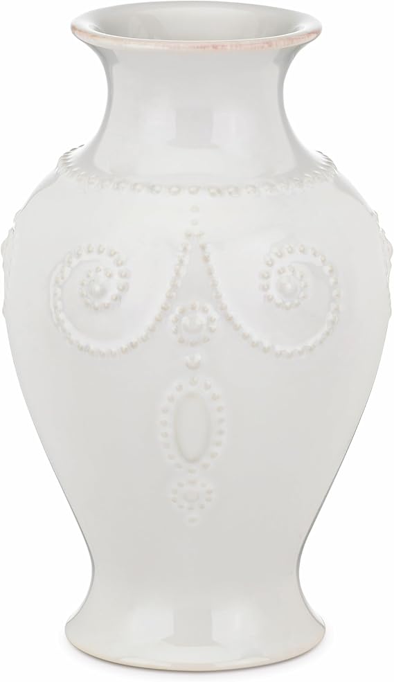 Lenox French Perle White Stoneware Flower Vase