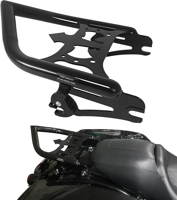 Detachable Two-Up Mounting Luggage Rack Trunk Mount Tour Pack Rack Fit for Harley Touring Models 2009-2024 Road King Ultra CVO Limited Street Glide Road Glide Electra Glide Black