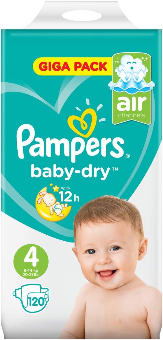 Pampers Baby Dry Nappies Size 4 Giga Pack - 120 Nappies