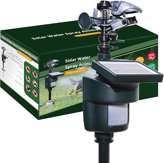 Motion Sensor Sprinkler with Solar Panel, Three Mode Selectable