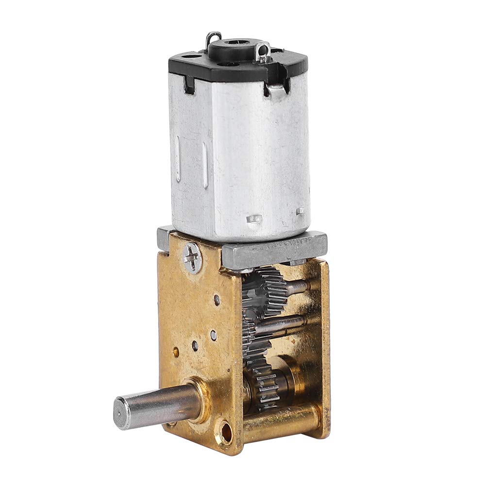 Mini DC Gear Motor with Worm Gear Reducer - Brushed Micro Electric Geared Motor for 3V 30RPM Operation in Robotics, DIY Projects, and Automation