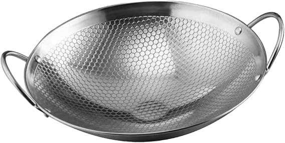 Sleek Stainless Steel Wok Set for Cooking, 8inch