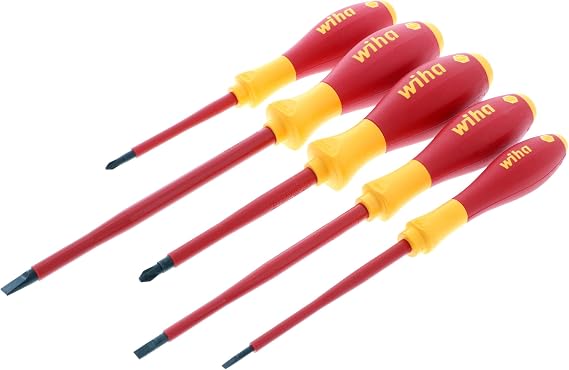 Wiha 32091 Insulated Screwdriver Set, 5-Piece 1000V Electrician Tool Kit