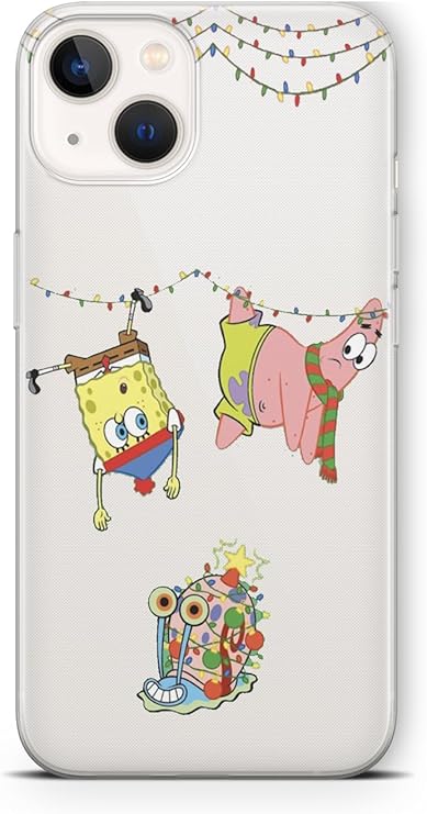 Multitronic iPhone 13 Compatible Sungerbob Design Printed Transparent Case