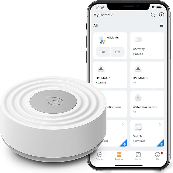 BroadLink Smart Water Leak Sensor Wireless Flood Detector with App Alerts, Low Battery & Tamper Notifications, Requires BroadLink Hub, for Basement, Bathroom, Kitchen, Laundry Room