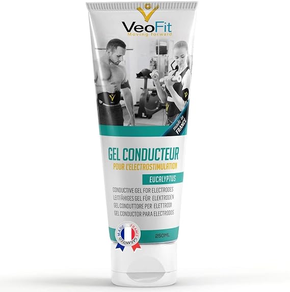 VeoFit Conductive Electrode Contact Gel Eucalyptus for EMS TENS Devices Electrostimulators Electrode Pads - Improves Electrode Contact and Protects Skin