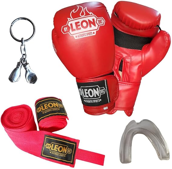 Leon Blade Training Boks Eldiveni, Bandaj Dişlik Anahtarlık Seti Kırmızı