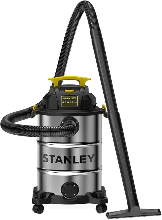 STANLEY Wet Dry Vacuum 8 Gallon 4 HP Peak Shop Vacuum with Attachment,SL18117