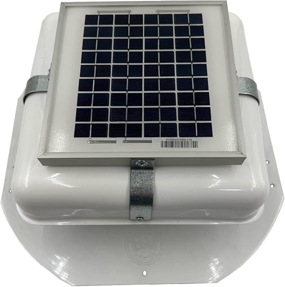 Solar Blaster Solar Roof Vent - Solar Attic Fan with White Vent 4.5 Watt - Ventilation Solution for Your Home, Garage, or Shed