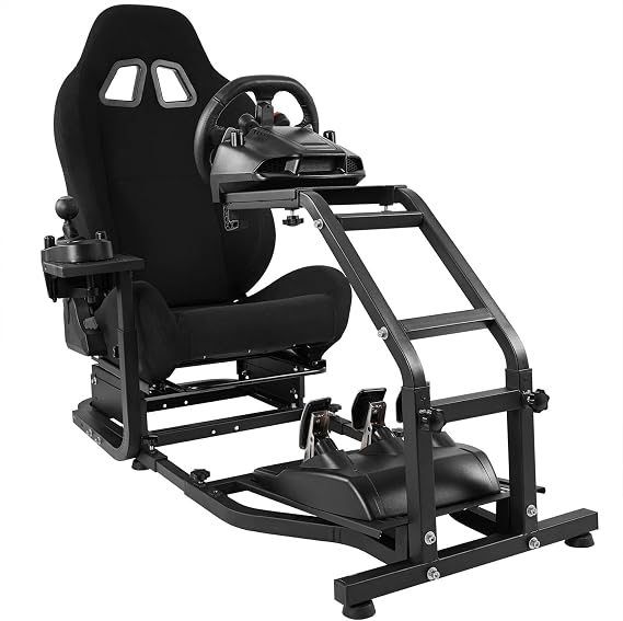 Dardoo Racing Simulator Cockpit with Adjustable Racing Seat Fit for Logitech G29 G920 G923, Fit for Thrustmaster T150 T300RS GT Racing Steering Wheel Stand, Not Included Wheel Shifter and Pedals