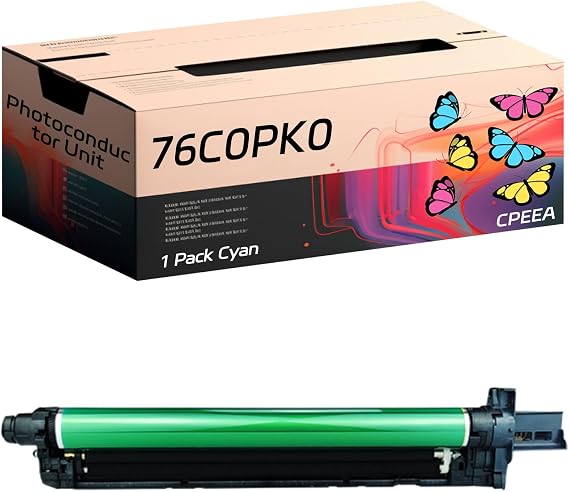 Compatible for Lexmark 76C0PK0 Photoconductor Unit Work for Lexmark CS921de CS923de CX921de CX922de CX923dte CX923dxe Printers, with Chip, High Yield 100000 Pages, Clear Printing (Cyan)