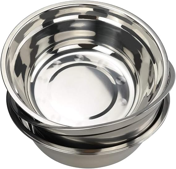 4-Pack Large Stainless Steel Mixing Bowls/Metal Prep Bowls, 10-Inch