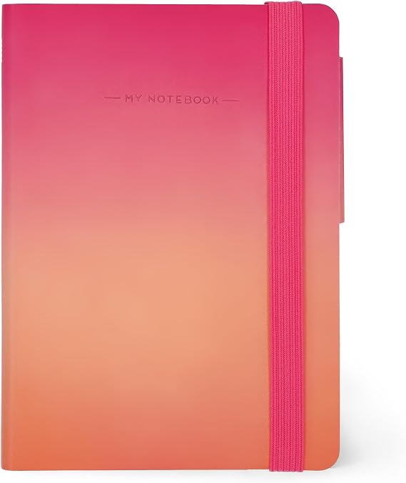 Legami - Not Defteri Beyaz Sayfa, Küçük Boyut, My Notebook Fildişi Kağıdından 90 g/m², 192 Sayfa, Yumuşak Kapak, Lastik Bant, Boyut 9,5 x 13,5 cm, Golden Hour