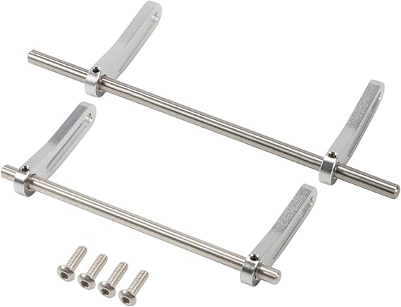 AMK Adjustable 1/10 Scale Bumper Mount Front Rear, Metal Bumper Set Complete for RC Crawler Axial SCX10 Element Enduro Gen7 Gen8 TRX6 TRX4 Upgrades (Silver)