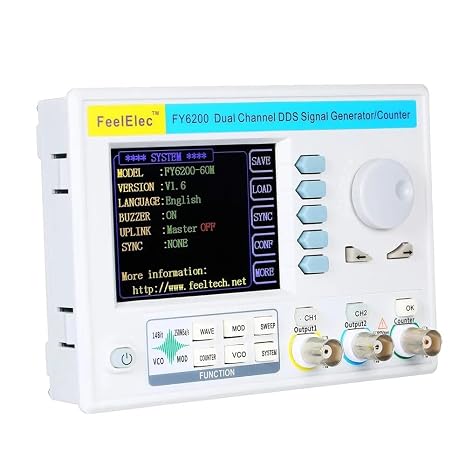 Industrial Signal Generator FY6200 20M/30M/50M/60M Signal Generator Counter DDS Arbitrary Waveform Source Frequency Counter Dual Channel FPGA Four Way TTL(FY6200 50Mhz)