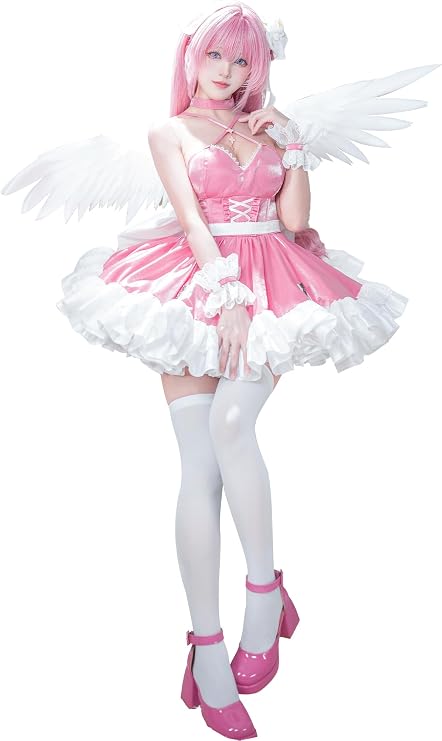 Cosplay.fm Women Victory Game Cosplay Costume Goddess Dawn Party Bodysuit Kawaii Dress Sweet Layered Ruffle Cake Skirt