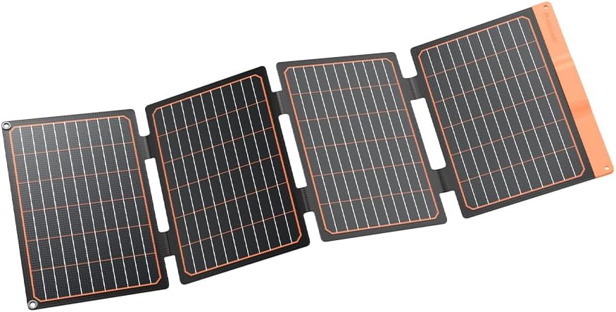 FlexSolar ソーラーパネル 40W ソーラー充電器 2 USB 高速充電 チャージャー IP67 防水 停電災害旅行アウトドア用 台風対策 防災 ジャクリ ポータブル電源 折りたたみ式 携帯電話 パワーバンク phone laptop に対応