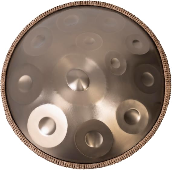 Handpan Drum - 22-Inch 12-Note D Kurd 440Hz - Hand Tuning Handpan - Includes Soft Bag, Mallets, Stand, Note Stickers, Cleaning Cloth - Artist Performance Video
