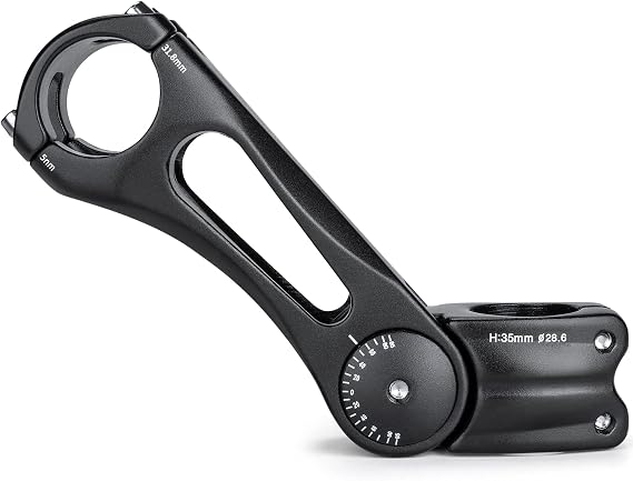 GEWAGE Bike Bicycle Stem -75 ~ + 50 Degree Adjustable Bike Stem- 110/125/140mm Bike Stem Riser for 31.8(1-1/4") Handlebars- Aluminum Alloy Bike Stem for Mountain Road City Bike