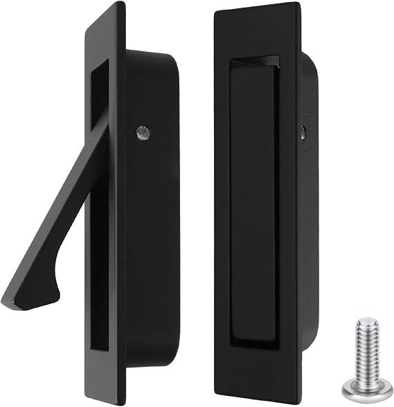 Amaxiu Pocket Door Pull Handle, Sliding Door Handles Recessed Flush Finger Pull Flush Mount Door Pull Pocket Door Hardware Pocket Door Edge Pulls for Pocket Door Closet Door Barn Door(A)