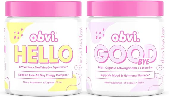 Obvi Hello & Goodbye Bundle, Daily Energy & Relaxation for Women