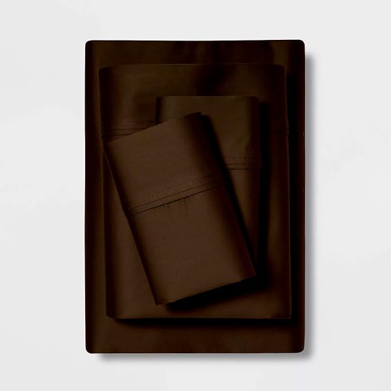 Extra Deep Bedsheet Set Fits 22 to 28 Inch Extra Thick Mattress, [4 Piece] Sheet Set, 1000-Thread-Count 100% Egyptian Cotton- Sateen Weave Bed Sheets (King, Chocolate}