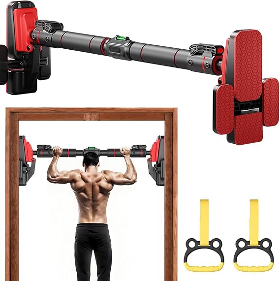 Pull Up Bar for Doorframe, Pull Up Bar for Doorframe, Free Standing, No Screws, Max 400kg Width, Adjustable Pull Up Bar for Strength Training, Exercise Training Equipment for Home Gym, 120-160CM