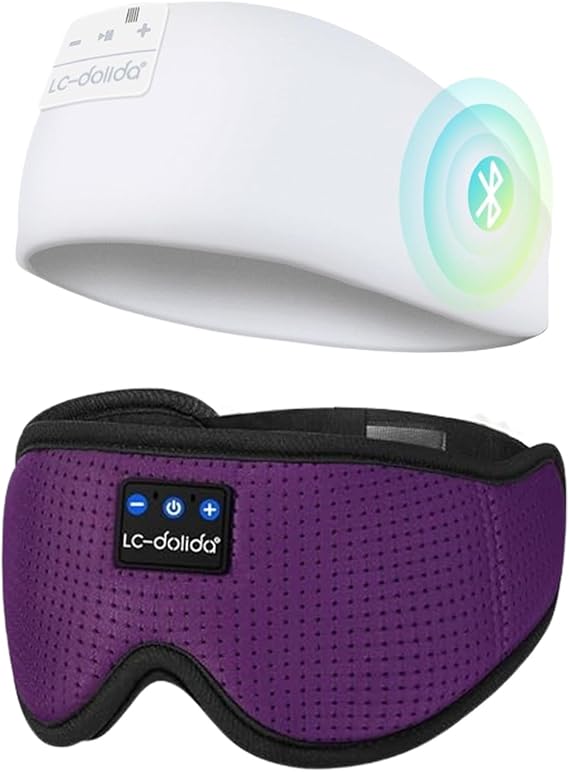 LC-dolida Sleep Headphones Bluetooth 5.2,Wireless Bluetooth Sleep Mask
