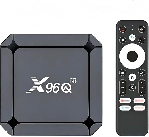X96Q Android 14 TV Box RK3518 Quad-Core, 4K UHD Media Player, WiFi 6, USB 3.0, Dual USB, HDMI, Smart Streaming Box with Voice Remote, 2GB RAM 16GB ROM