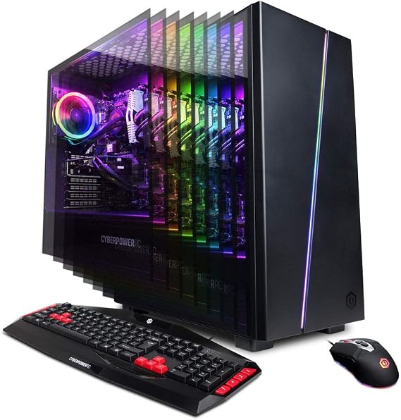 CyberpowerPC Gamer Supreme Liquid Cool Gaming PC, Intel i7-9700K 3.6GHz, GeForce RTX 2070 8GB, 16GB DDR4, 1TB SSD, WiFi, Win 10 Home (SLC10340CPG)