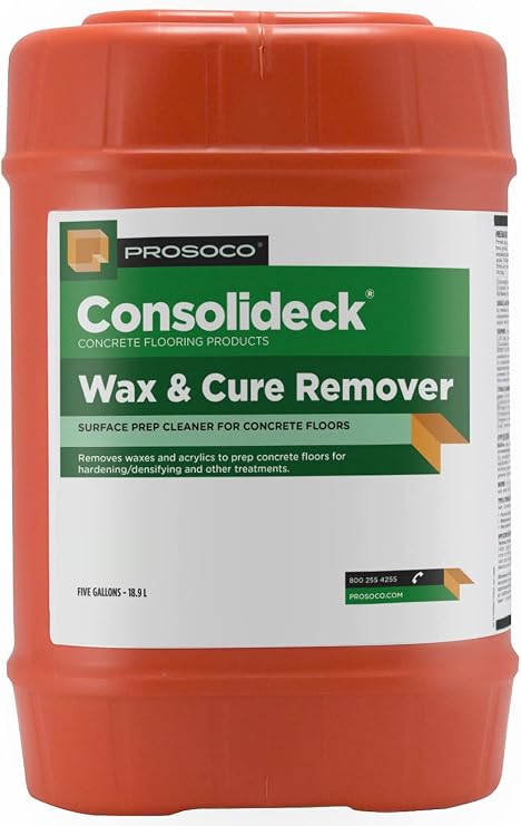 Prosoco Wax and Cure Remover | Surface Prep Cleaner for Concrete Floors - Trusted by Professionals (5 GALLON)