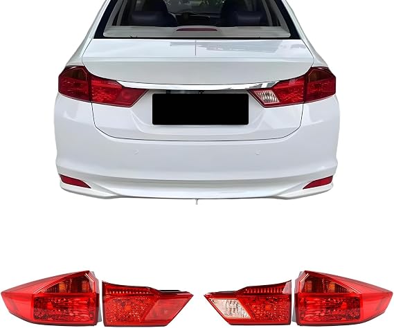 OE Tail Light Assembly Brake Stop Turn Signal Lamp Compatible with Honda City 2015-2019, Left Right Side Replacement Parts Without Bulb(Right Inside)